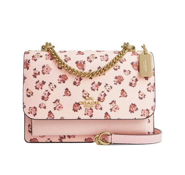 Coach Women's Klare Crossbody Bag With Rose Print Gold/Blush Multi