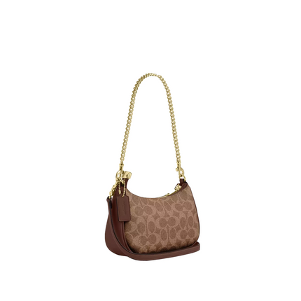 Coach Women's Teri Mini Crossbody Bag In Signature Canvas Gold/Tan/Brown