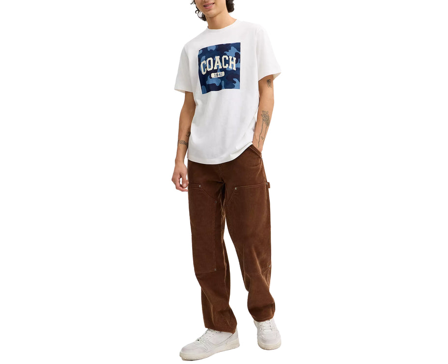 Coach Men's Camo Square Classic T-Shirt Vintage Ivory