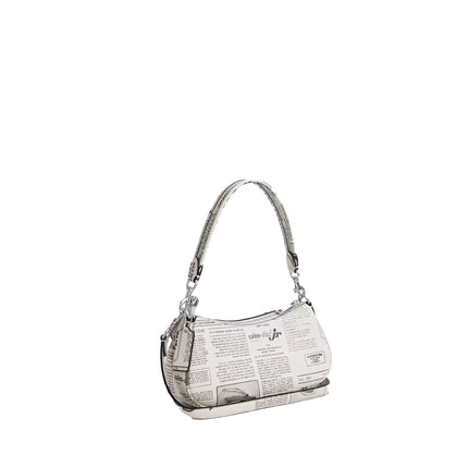 Coach Women's Ashton Shoulder Bag With Newspaper Print Silver/Chalk Multi