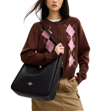 Coach Women's Hadley Large Shoulder Bag Gold/Black