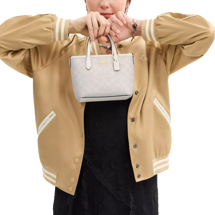Coach Women's City Mini Tote Bag In Signature Canvas Gold/White/Chalk