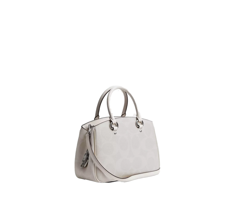 Coach Women's Savannah Small Carryall Bag In Signature Canvas Silver/White/Chalk
