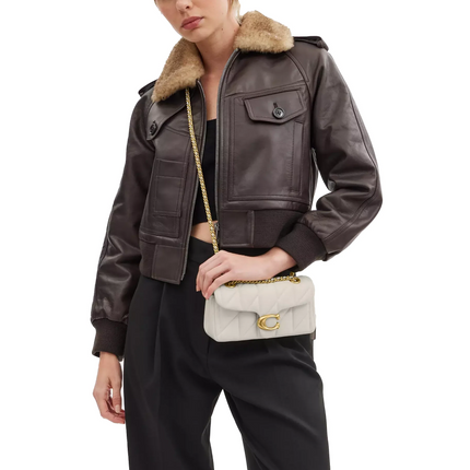 Coach Women's Tabby Shoulder Bag 20 With Pillow Quilting Brass/Chalk