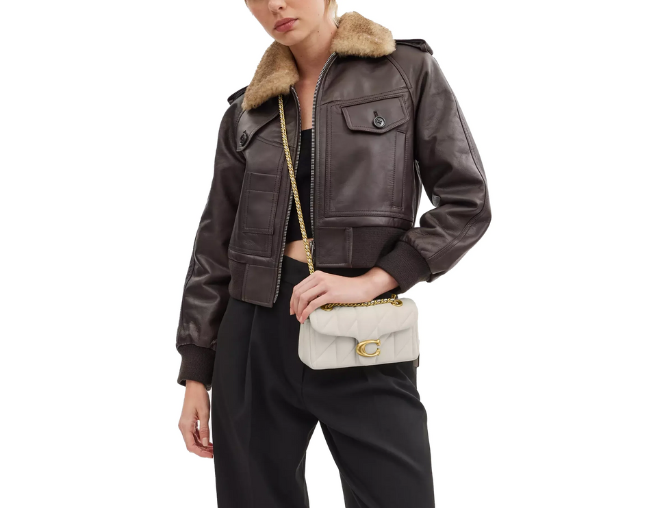 Coach Women's Tabby Shoulder Bag 20 With Pillow Quilting Brass/Chalk