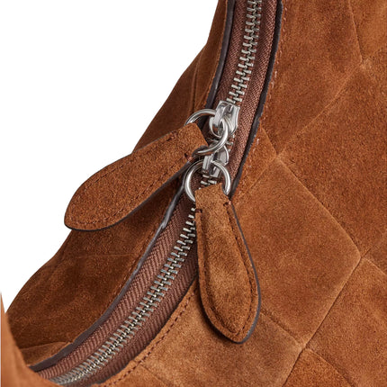 Coach Women's Alter/Ego Large Crescent Shoulder Bag In Upcrafted Suede upcrafted™ Leather/Warm Brown