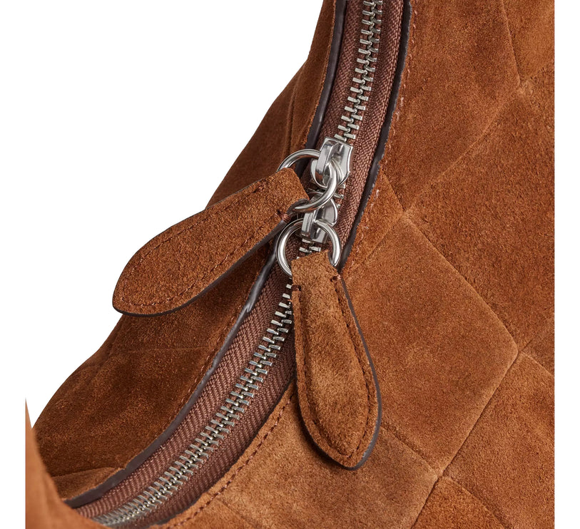 Coach Women's Alter/Ego Large Crescent Shoulder Bag In Upcrafted Suede upcrafted™ Leather/Warm Brown