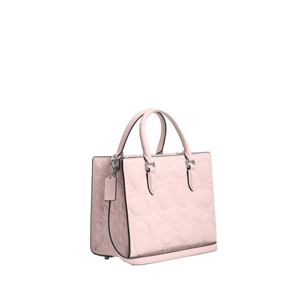 Coach Women's Maggie Small Tote Bag In Signature Leather Silver/Blush