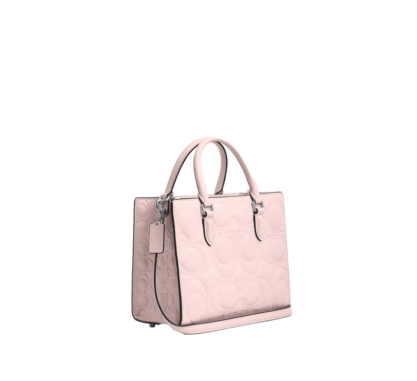 Coach Women's Maggie Small Tote Bag In Signature Leather Silver/Blush