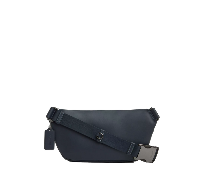 Coach Unisex Elias Belt Bag In Signature Canvas Gunmetal/Denim/Midnight Navy