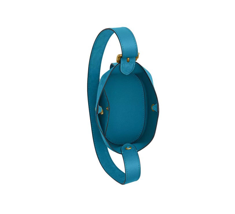 Coach Women's Bleecker Bucket Bag 21 Suede/Dark Brass/Sea Blue