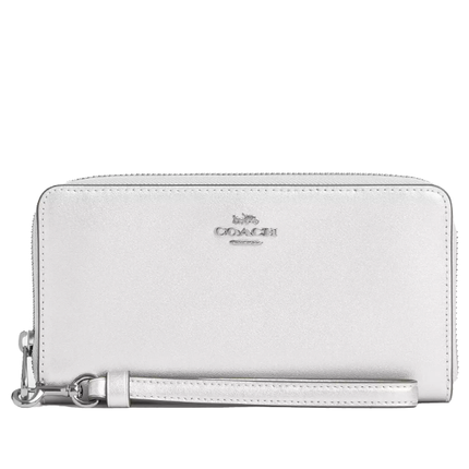 Coach Women's Long Zip Around Wallet Silver/Light Silver