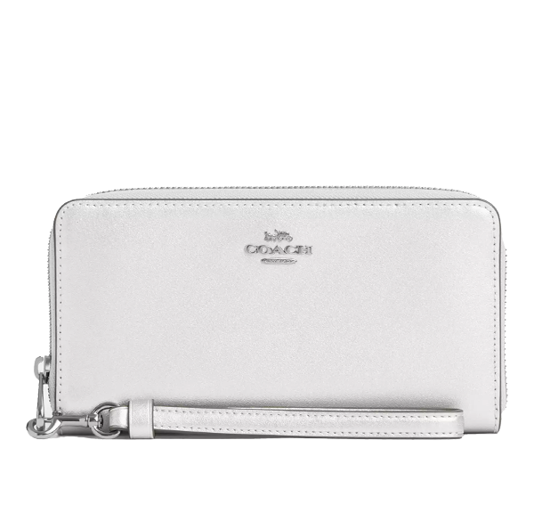 Coach Women's Long Zip Around Wallet Silver/Light Silver