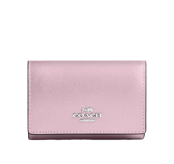 Coach Women's Micro Wallet Silver/Metallic Pink