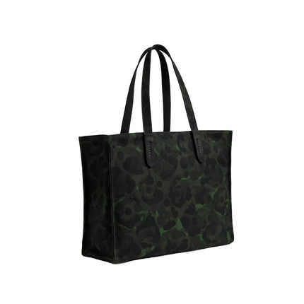 Coach Unisex Tote With Camo Print And Rexy Army Green Multi