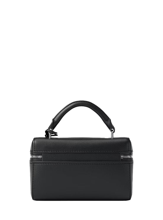 Michael Kors Women's Jana Extra-Small Leather Crossbody Bag Black/Silver