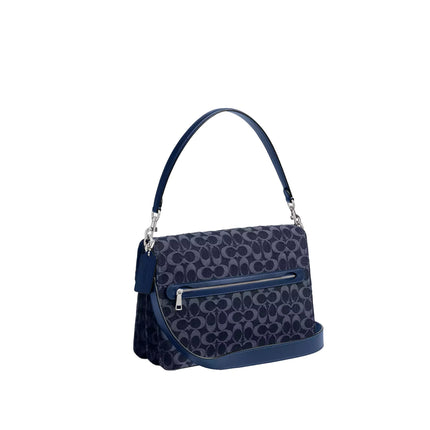 Coach Women's Chain Tabby Shoulder Bag 30 In Signature Denim Silver/Deep Blue Multi
