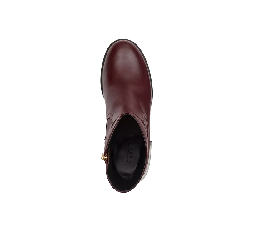 Coach Women's Block Heel Boot Dark Wine