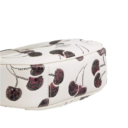 Coach Women's Carmen Mini Crossbody Bag With Cherry Print White/Silver