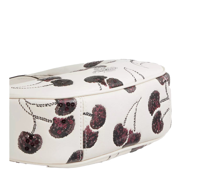 Coach Women's Carmen Mini Crossbody Bag With Cherry Print White/Silver