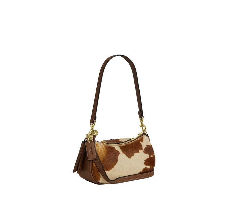 Coach Women's Ashton Mini Shoulder Bag In Haircalf With Cow Print Gold/Cow Multi
