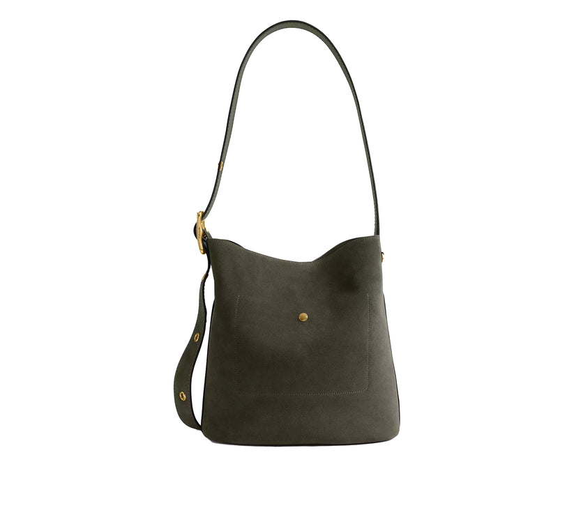 Coach Women's Bleecker Bucket Bag Suede/Brass/Olive