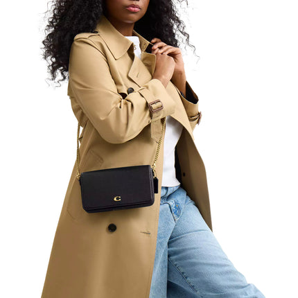 Coach Women's Mila Crossbody Bag With Signature Canvas Brass/Black