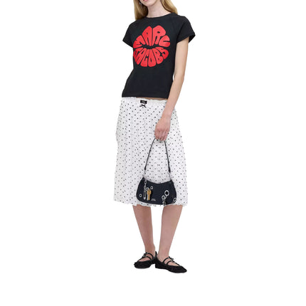 Marc Jacobs Women's Marc Kiss Logo Shrunken Tee Black