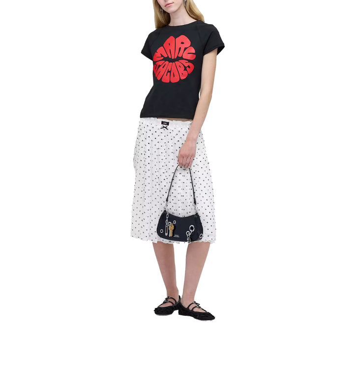 Marc Jacobs Women's Marc Kiss Logo Shrunken Tee Black