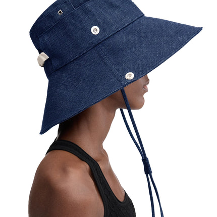 Jacquemus Unisex The de-Nîmes Denim Bucket Hat Navy