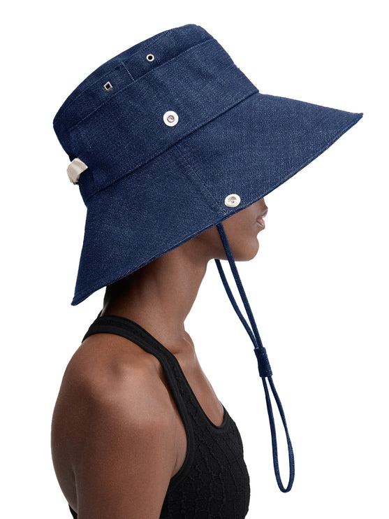 Jacquemus Unisex The de-Nîmes Denim Bucket Hat Navy
