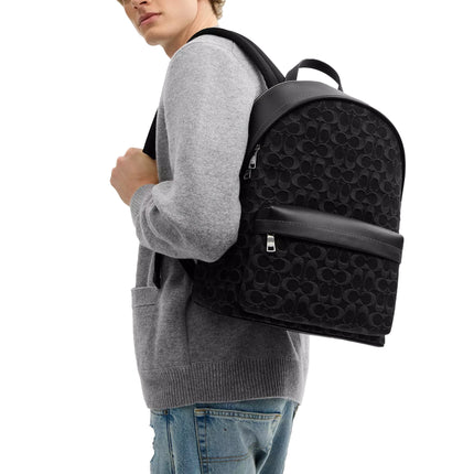 Coach Unisex Taylor Backpack In Signature Denim Silver/Black