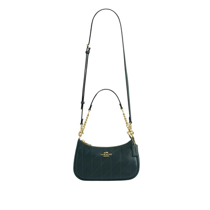 Coach Women's Teri Shoulder Bag With Quilting Gold/Dark Teal