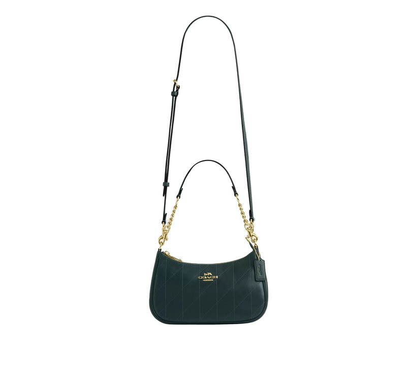 Coach Women's Teri Shoulder Bag With Quilting Gold/Dark Teal