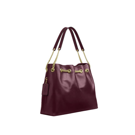 Coach Women's Evelyn Shoulder Bag Gold/Dark Wine