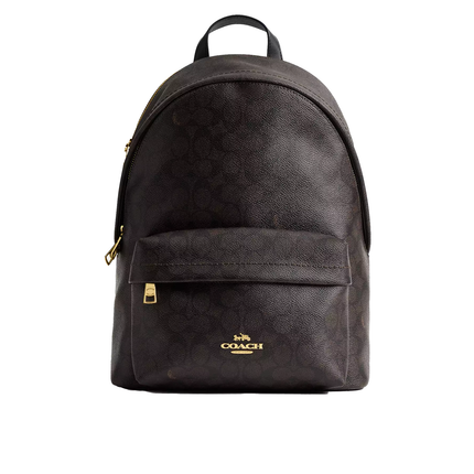 Coach Women's Taylor Small Backpack In Signature Canvas Gold/Walnut/Black