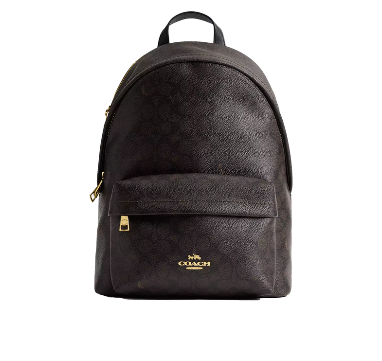 Coach Women's Taylor Small Backpack In Signature Canvas Gold/Walnut/Black
