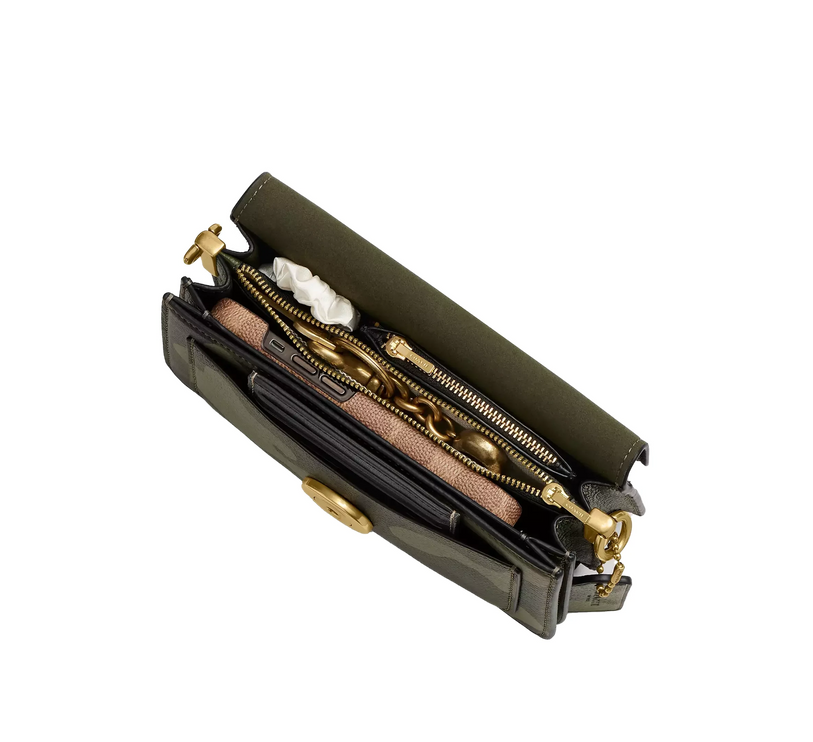 Coach Women's Tabby Shoulder Bag 20 With Camo Print Brass/Green Multi