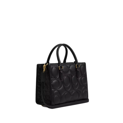 Coach Women's Maggie Small Tote Bag In Signature Leather Gold/Black