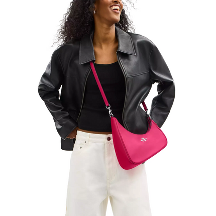 Coach Women's Twisted Teri Shoulder Bag Silver/Dragon Fruit