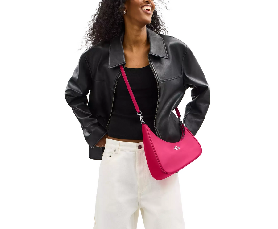 Coach Women's Twisted Teri Shoulder Bag Silver/Dragon Fruit