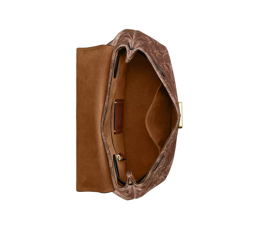 Coach Women's Emory Top Handle Bag In Signature Chenille Gold/Light Khaki/Vintage Brown