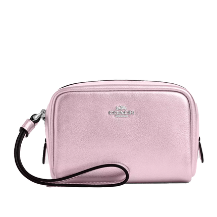 Coach Women's Pouch Wristlet Silver/Metallic Pink