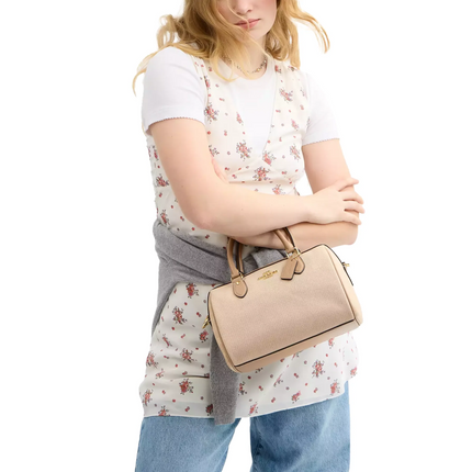 Coach Women's Rowan Satchel Bag In Colorblock Gold/Dark Natural Multi