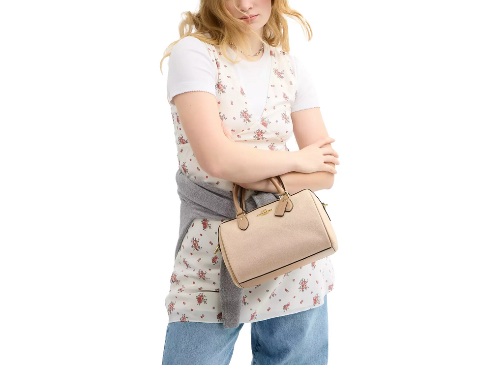 Coach Women's Rowan Satchel Bag In Colorblock Gold/Dark Natural Multi