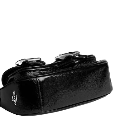 Coach Women's Ashton Bag Glazed Leather Black/Silver