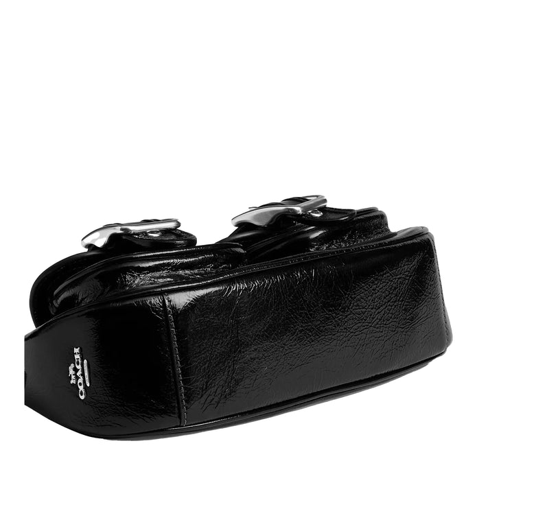 Coach Women's Ashton Bag Glazed Leather Black/Silver