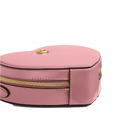 Coach Women's Heart Crossbody Bag 14 With Charms Brass/Peony