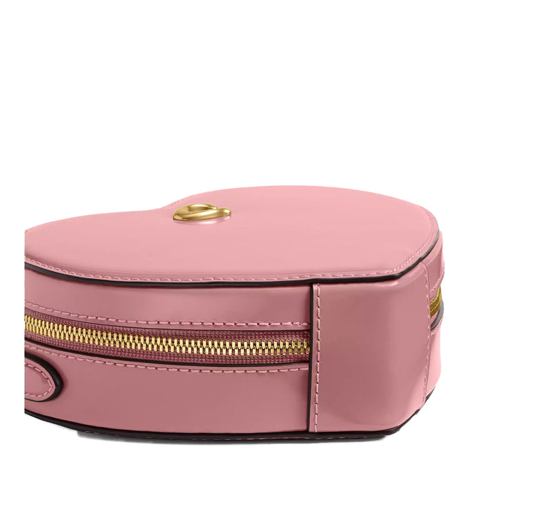 Coach Women's Heart Crossbody Bag 14 With Charms Brass/Peony