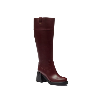 Coach Women's Block Heel Tall Boot Dark Wine